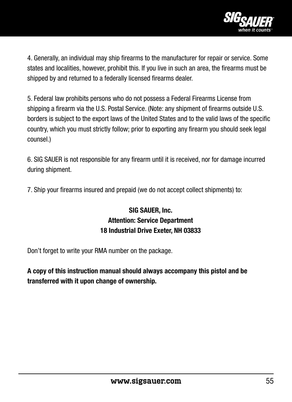 SIG SAUER P250 User Manual | Page 55 / 68