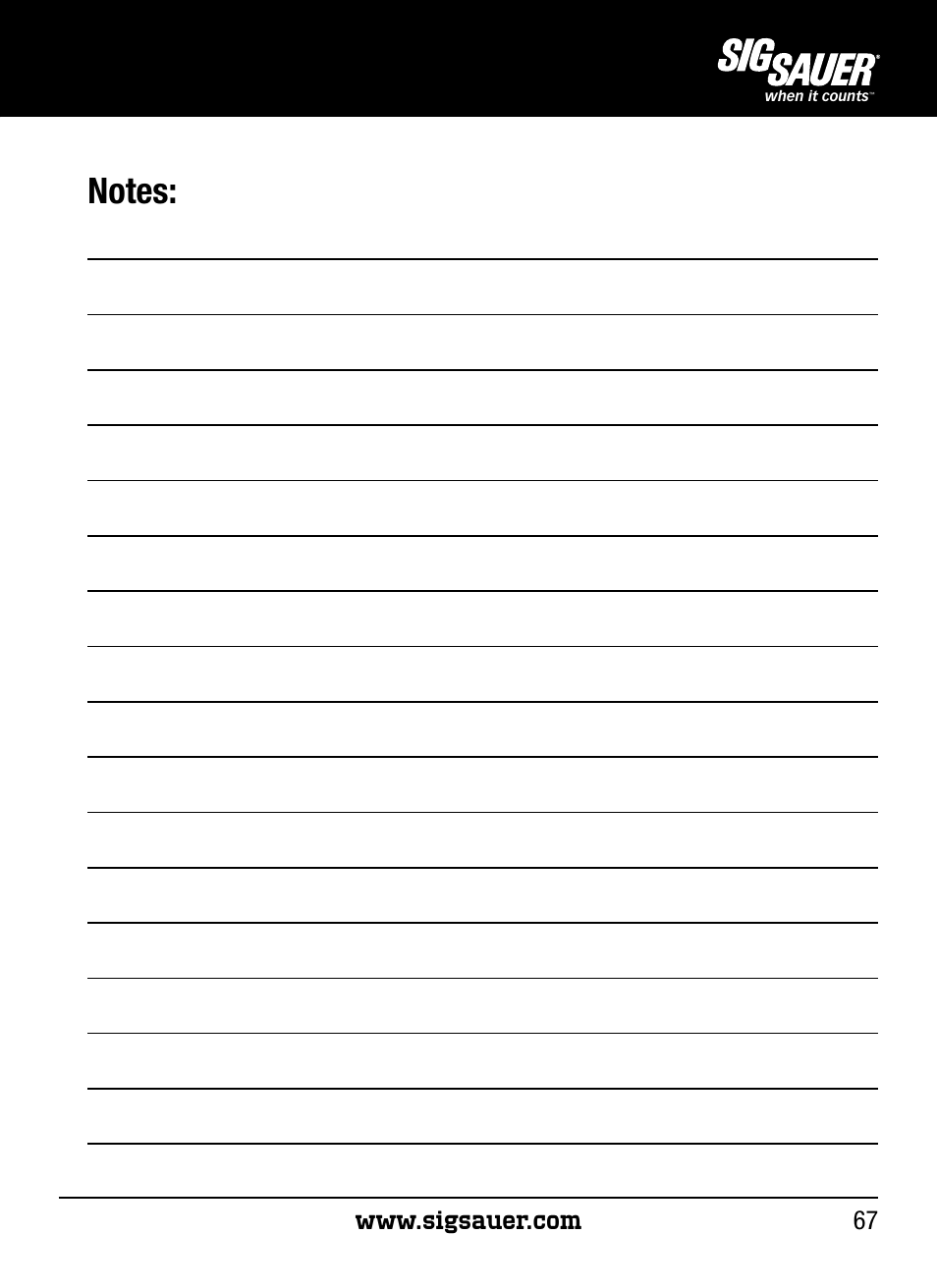 SIG SAUER P250 User Manual | Page 67 / 68
