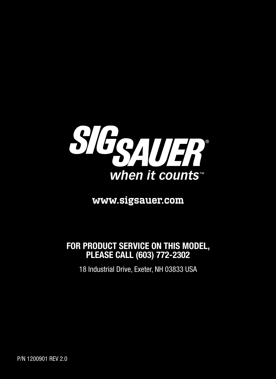 When it counts | SIG SAUER P250 User Manual | Page 68 / 68