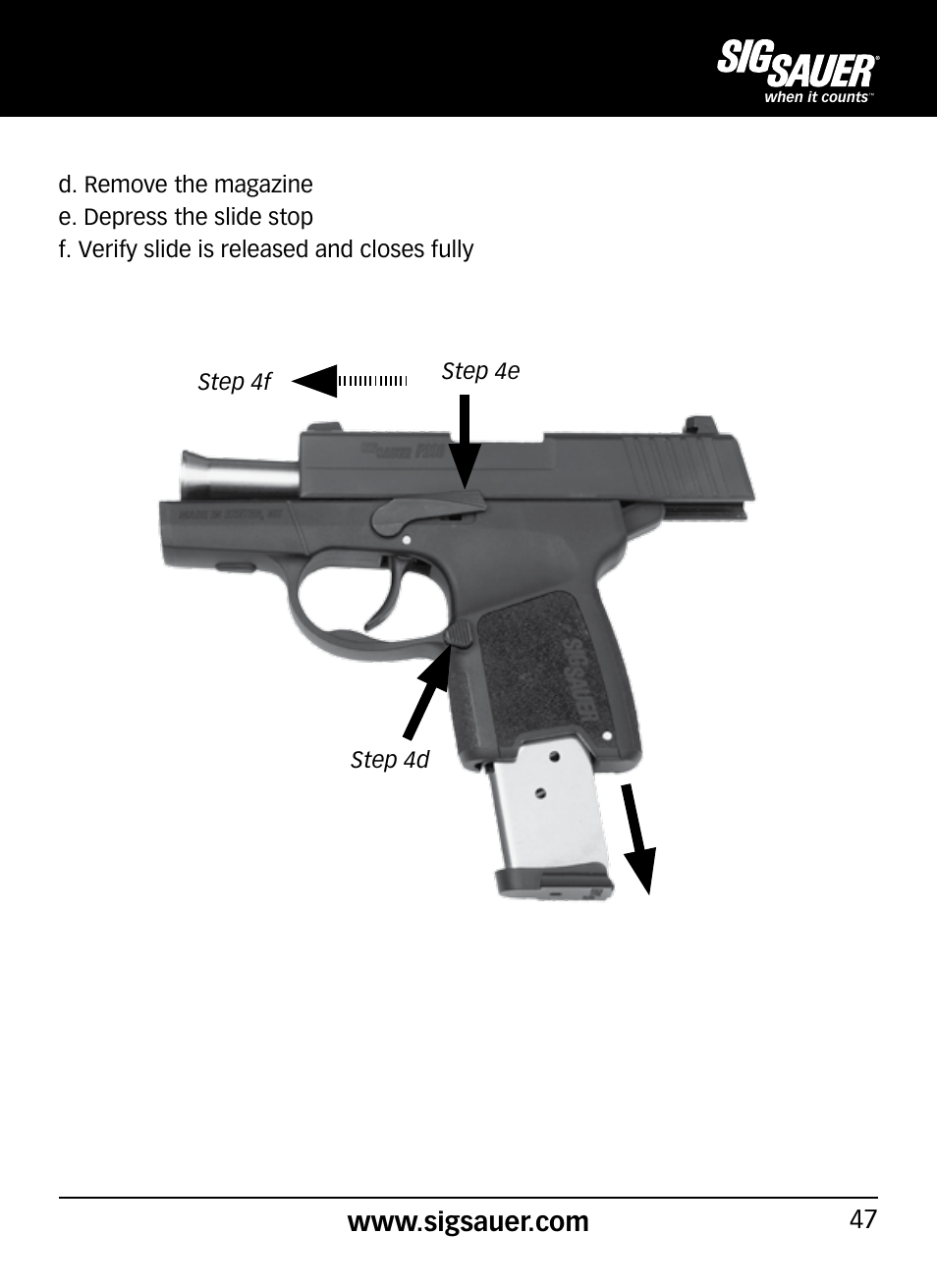 SIG SAUER P290 User Manual | Page 47 / 68