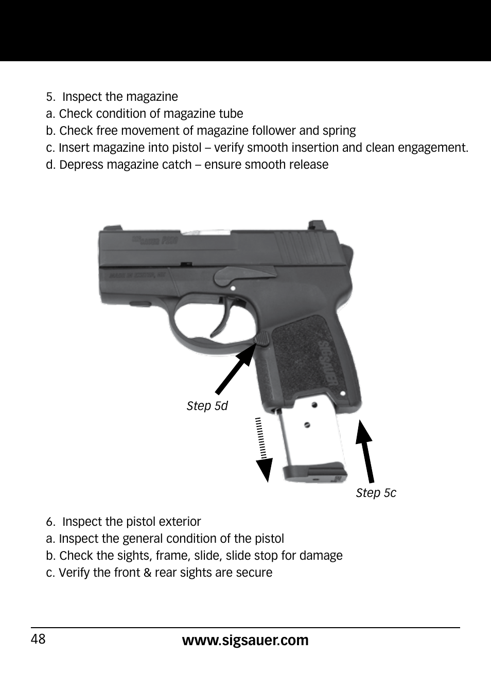 SIG SAUER P290 User Manual | Page 48 / 68