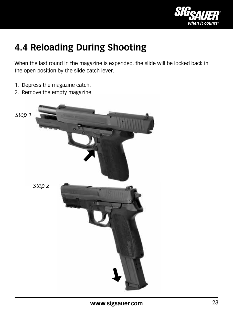 SIG SAUER SP2022/SP2022М User Manual | Page 23 / 64