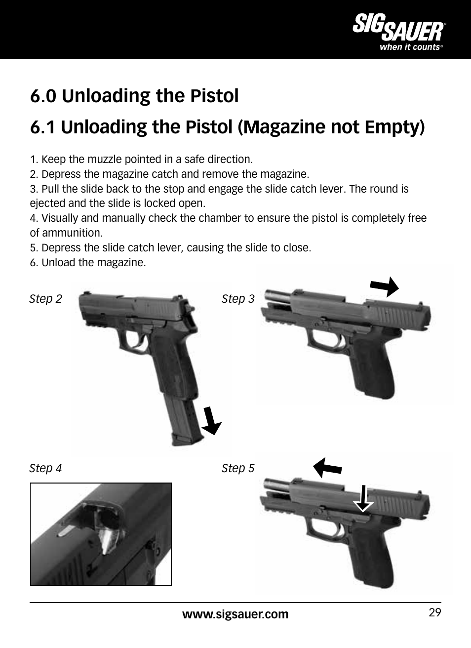 SIG SAUER SP2022/SP2022М User Manual | Page 29 / 64