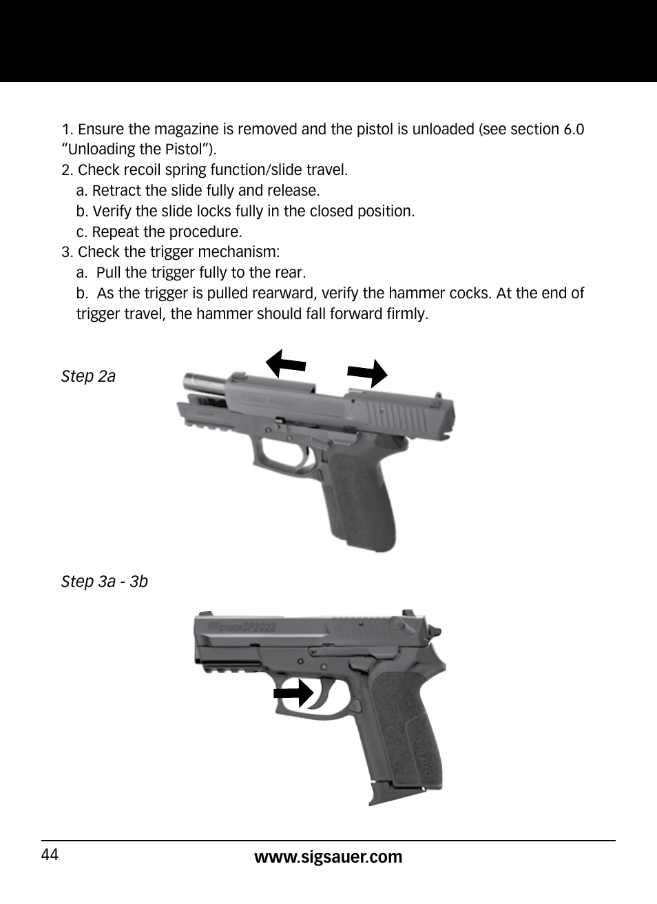 SIG SAUER SP2022/SP2022М User Manual | Page 44 / 64