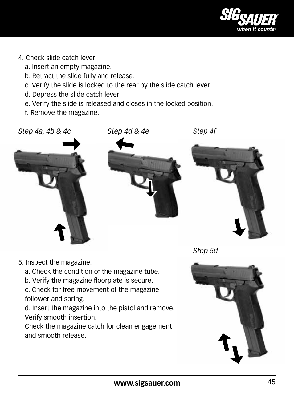SIG SAUER SP2022/SP2022М User Manual | Page 45 / 64