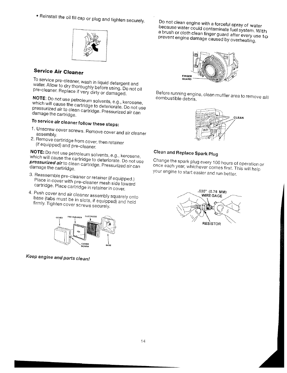 Service air cleaner | Craftsman 919.762500 User Manual | Page 14 / 56