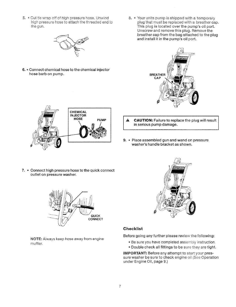 Checklist | Craftsman 919.762500 User Manual | Page 7 / 56