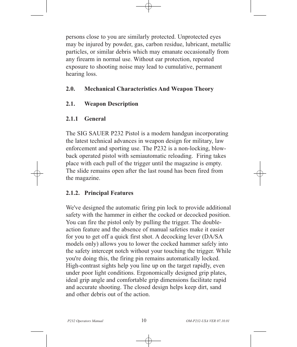 SIG SAUER P232 User Manual | Page 12 / 48