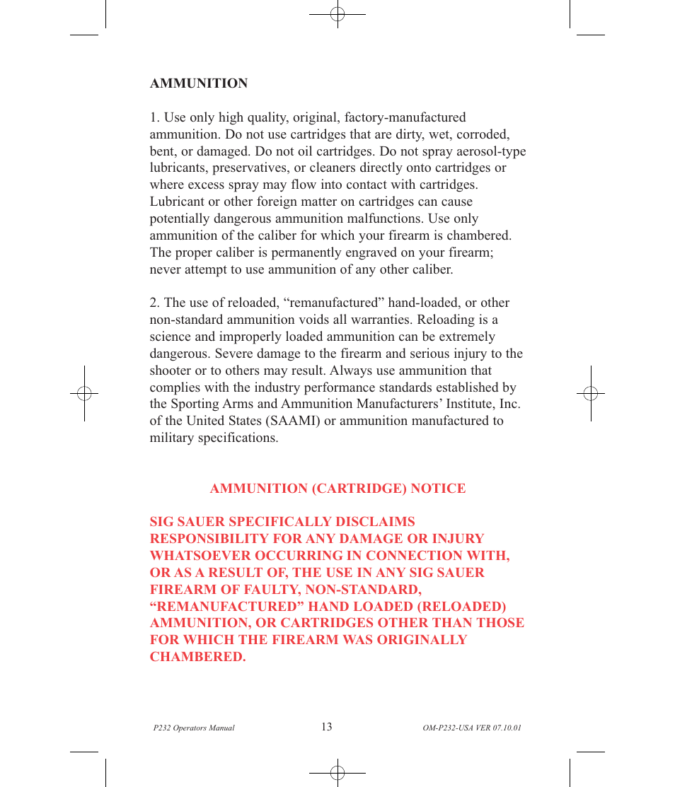 SIG SAUER P232 User Manual | Page 15 / 48
