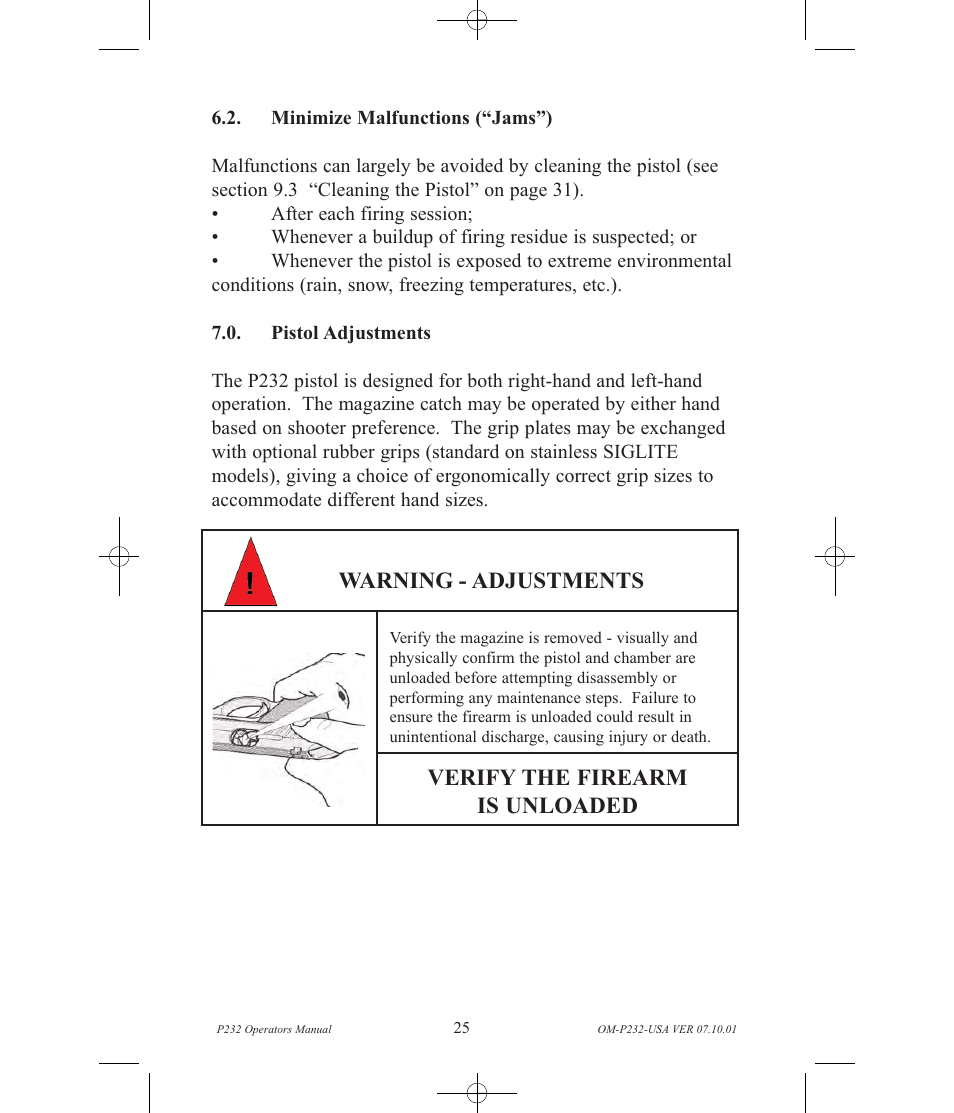 SIG SAUER P232 User Manual | Page 27 / 48