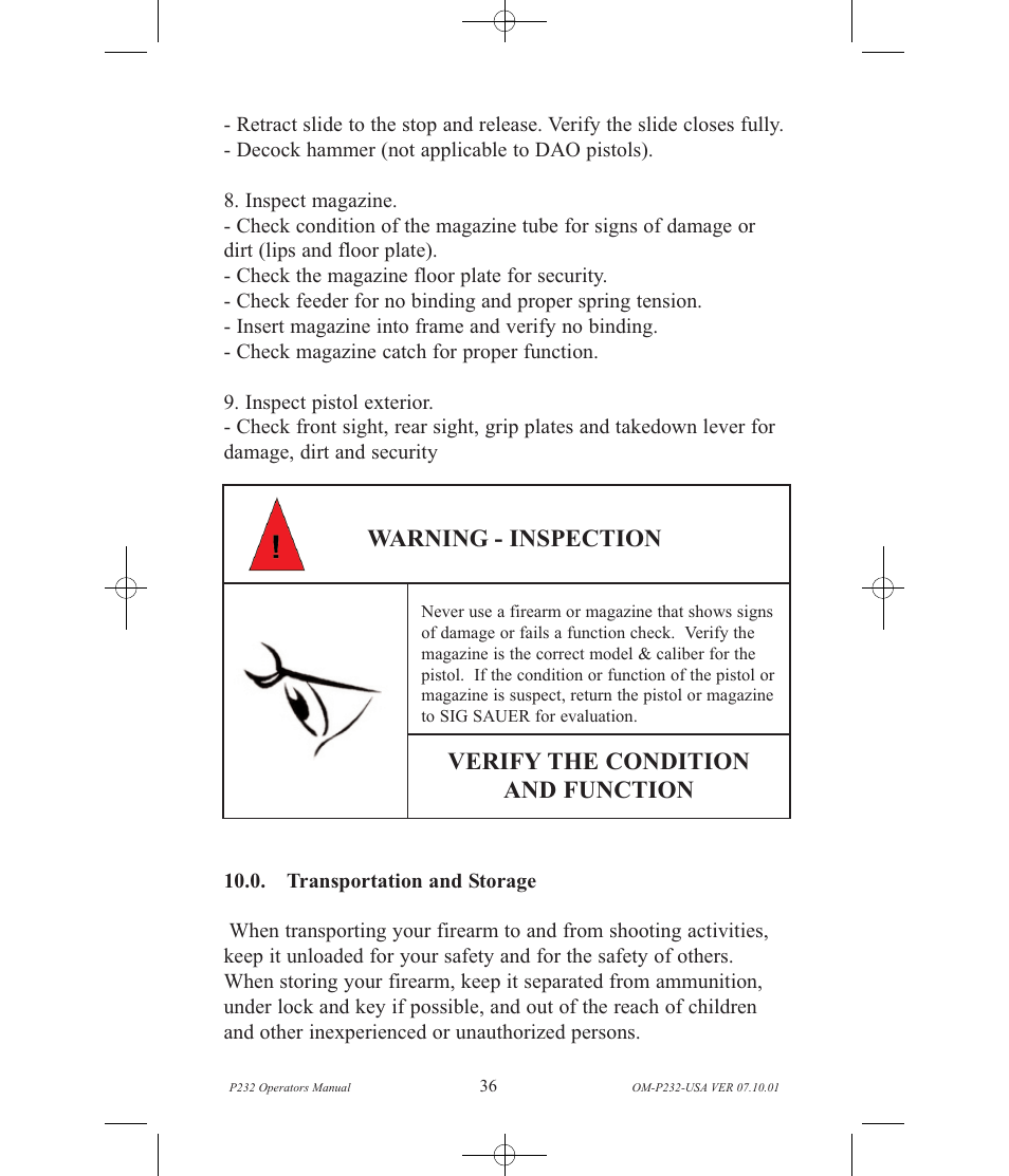 SIG SAUER P232 User Manual | Page 38 / 48