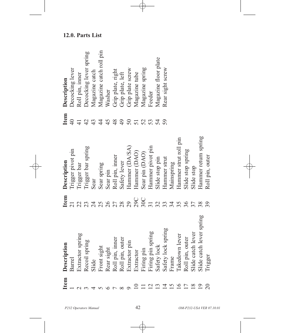 SIG SAUER P232 User Manual | Page 44 / 48