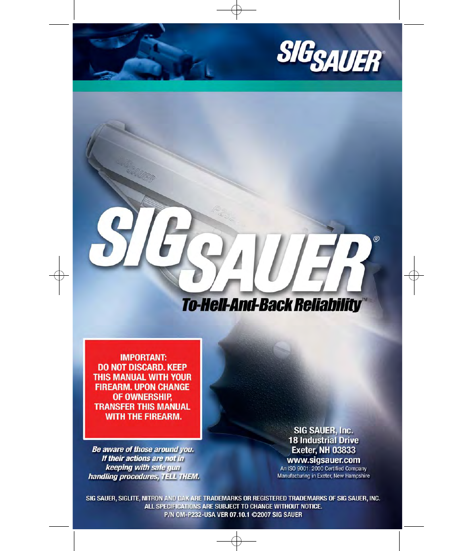 SIG SAUER P232 User Manual | Page 48 / 48