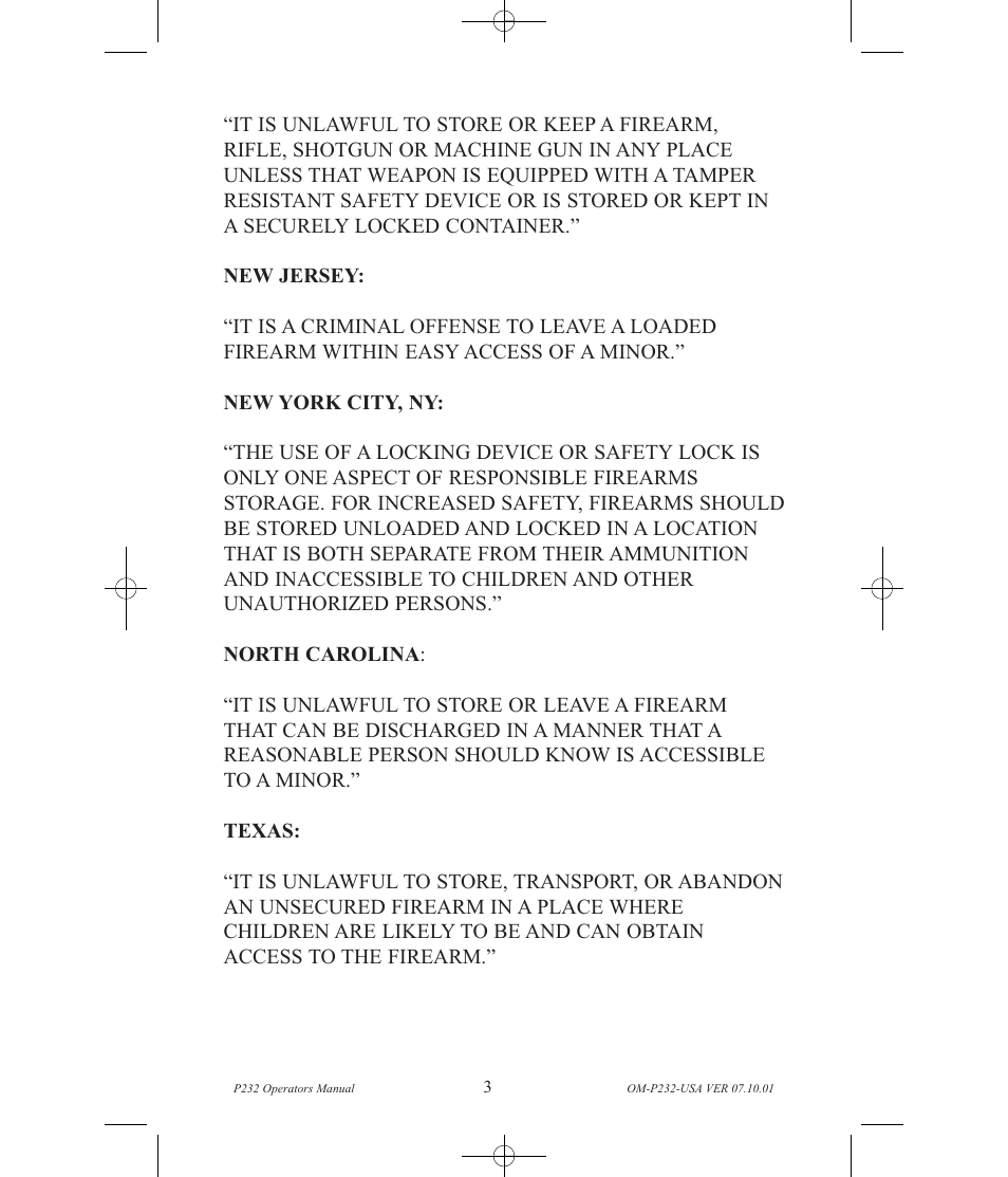 SIG SAUER P232 User Manual | Page 5 / 48
