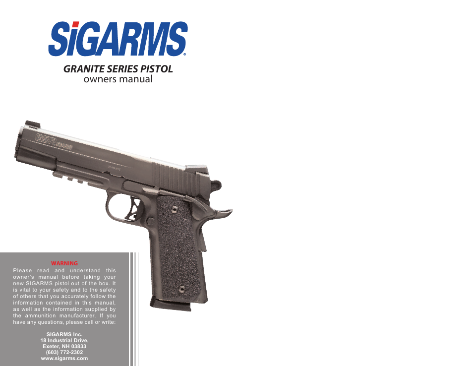SIG SAUER 1911 User Manual | 15 pages