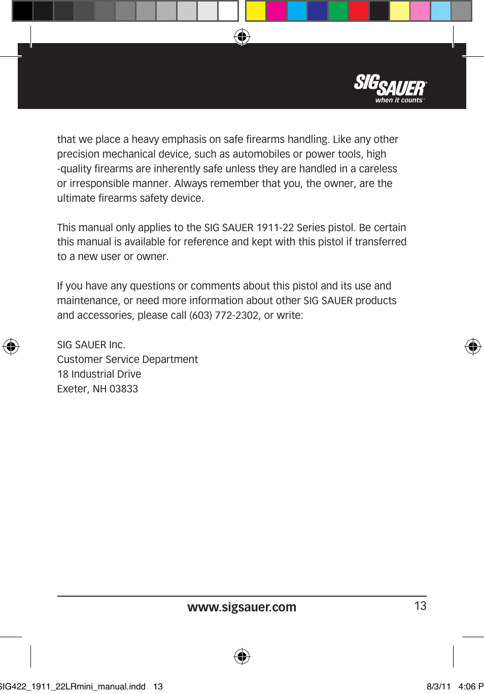 SIG SAUER 1911 .22LR User Manual | Page 13 / 64