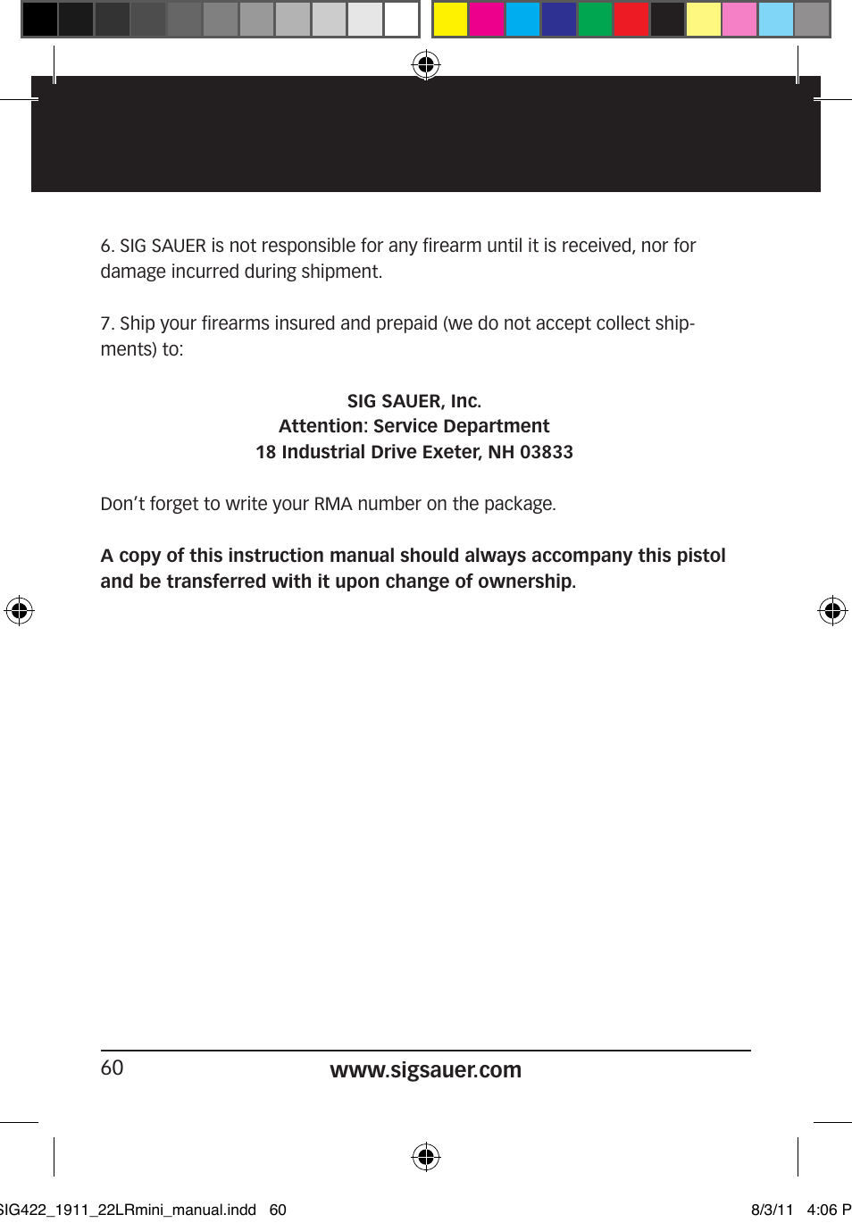 SIG SAUER 1911 .22LR User Manual | Page 60 / 64