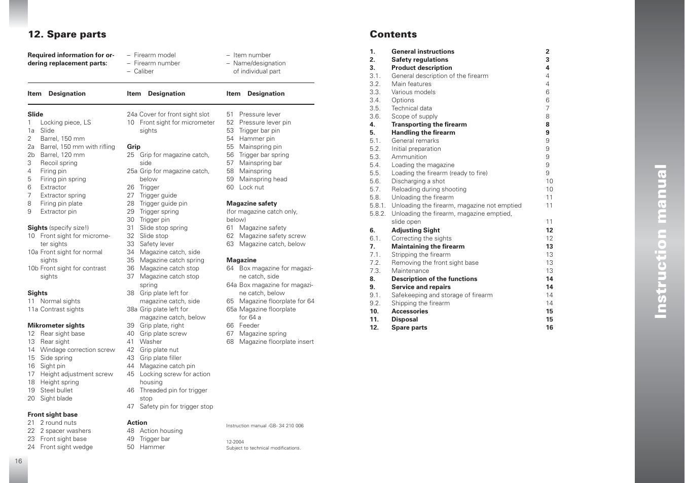SIG SAUER P210 User Manual | Page 20 / 20