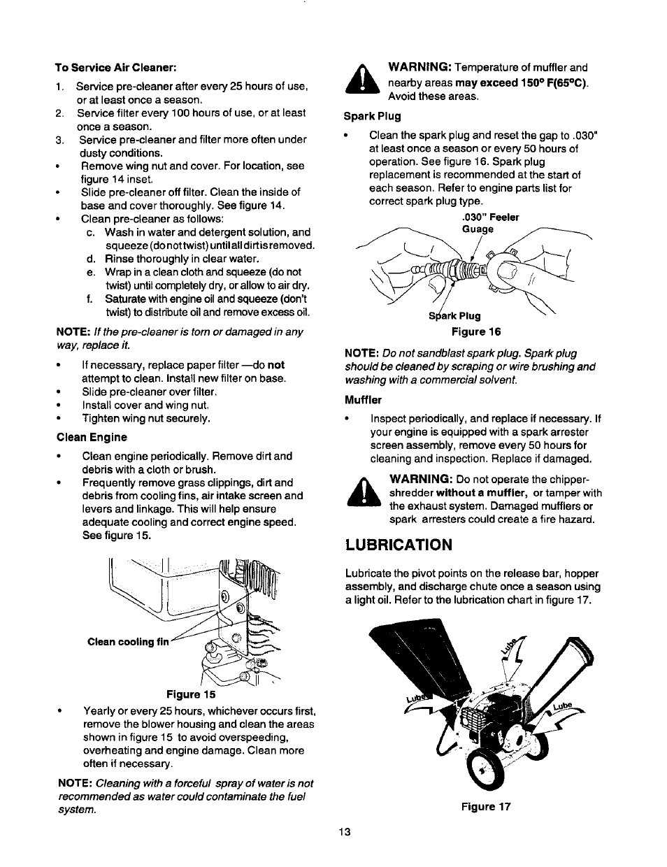 Lubrication | Craftsman 247.775870 User Manual | Page 13 / 25