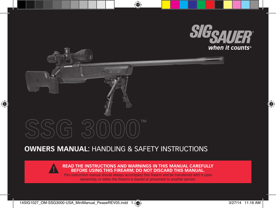 SIG SAUER SSG 3000 User Manual | 72 pages