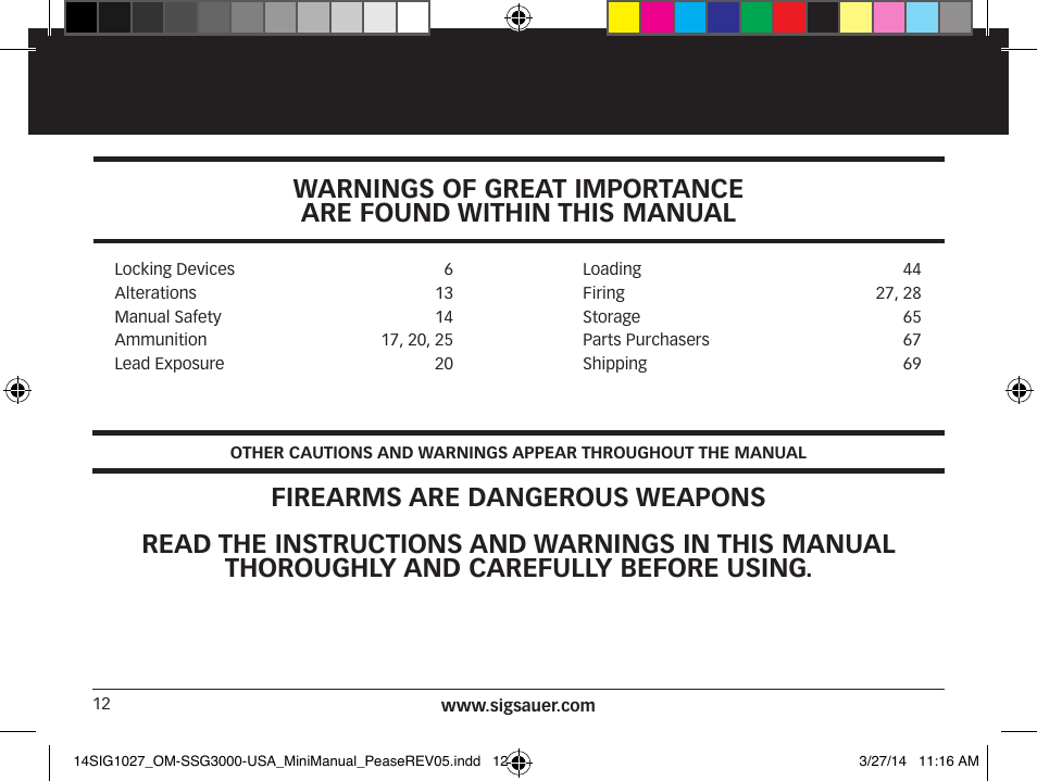 SIG SAUER SSG 3000 User Manual | Page 12 / 72