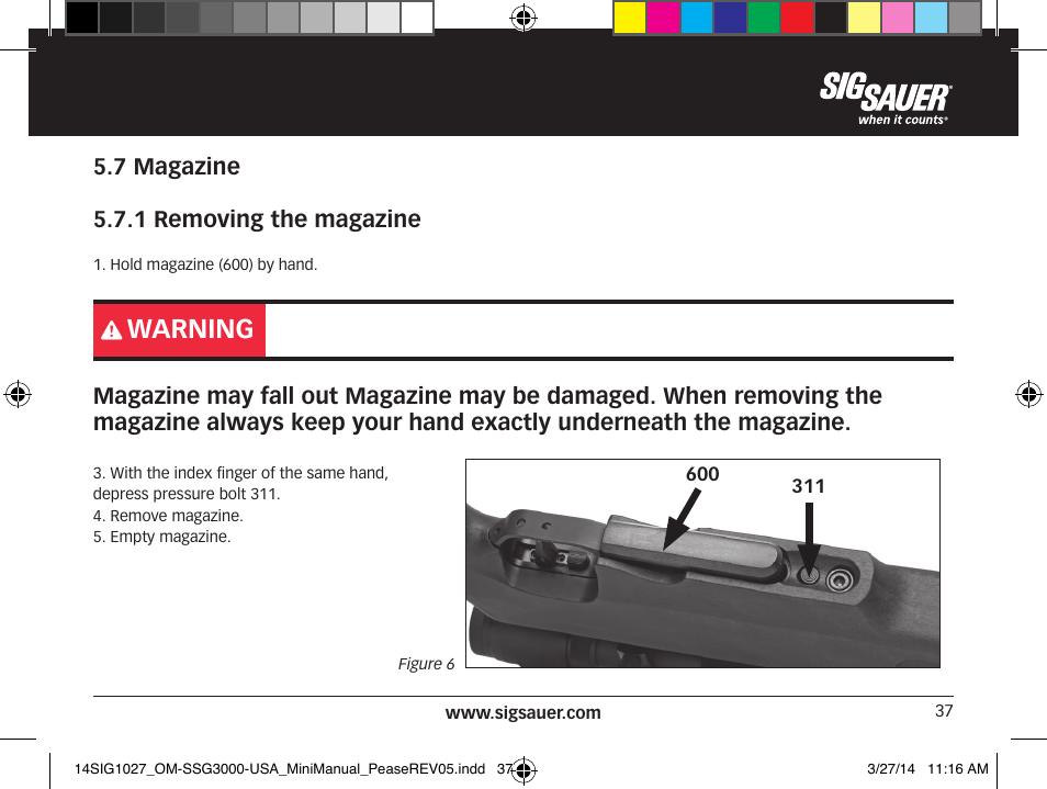 Warning | SIG SAUER SSG 3000 User Manual | Page 37 / 72