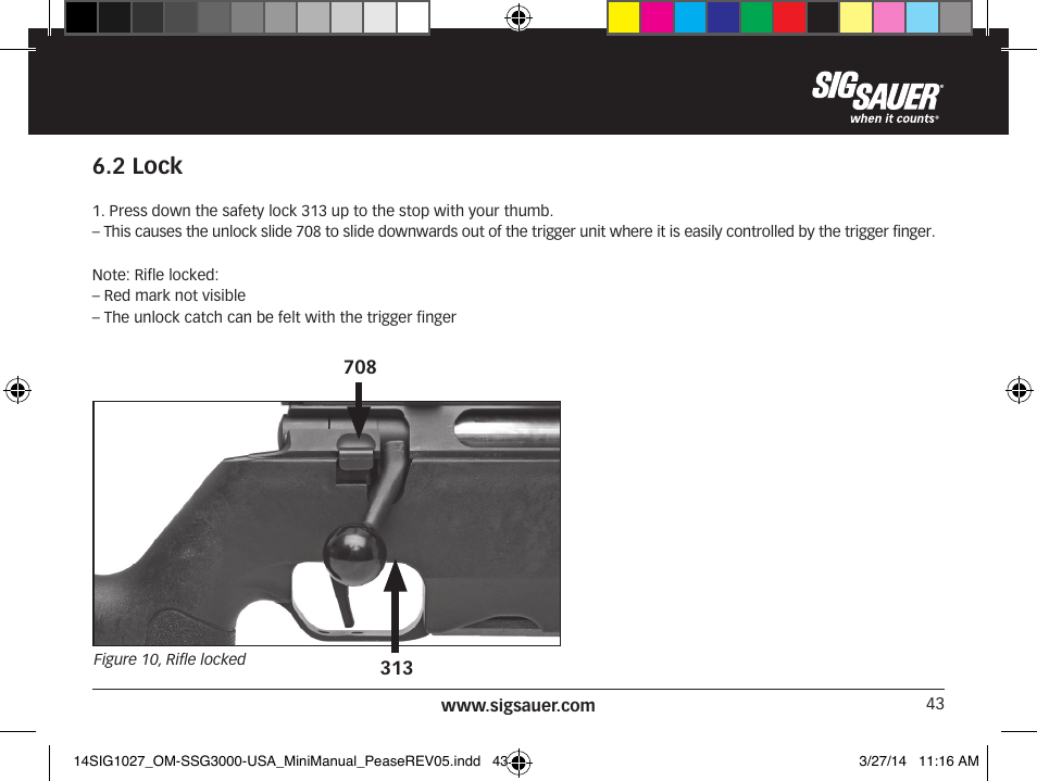 2 lock | SIG SAUER SSG 3000 User Manual | Page 43 / 72