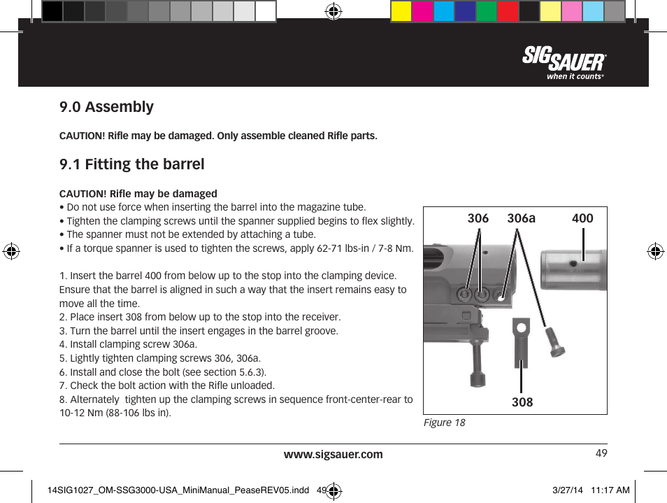 0 assembly, 1 fitting the barrel | SIG SAUER SSG 3000 User Manual | Page 49 / 72