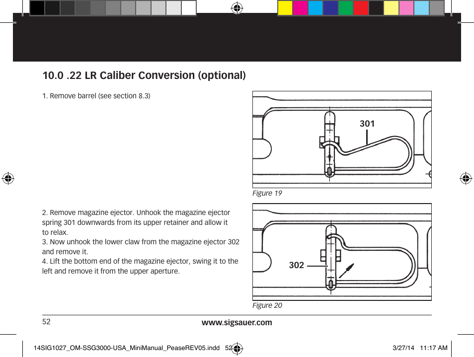 0 .22 lr caliber conversion (optional) | SIG SAUER SSG 3000 User Manual | Page 52 / 72