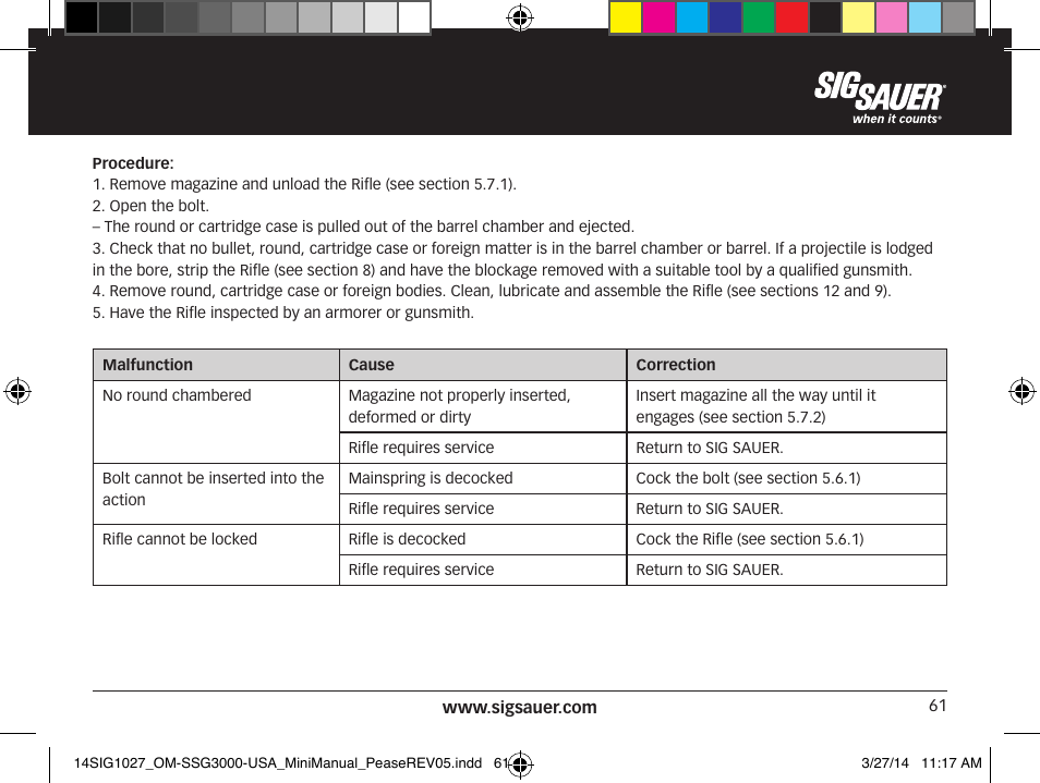 SIG SAUER SSG 3000 User Manual | Page 61 / 72