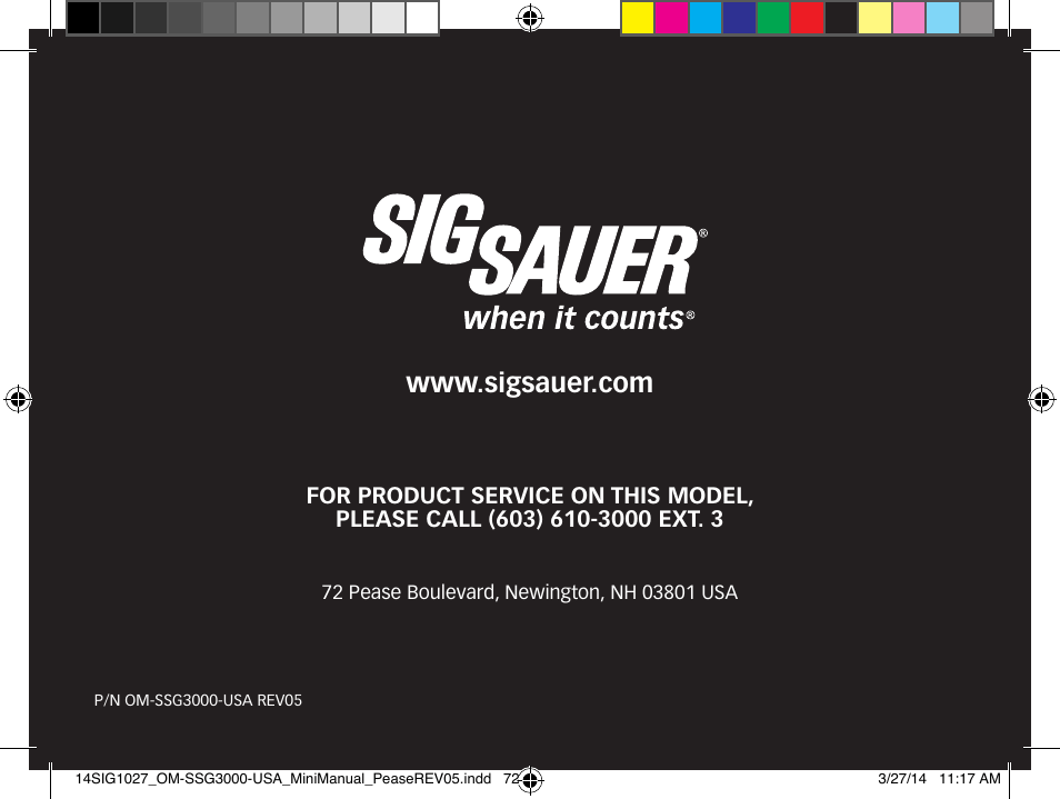 SIG SAUER SSG 3000 User Manual | Page 72 / 72
