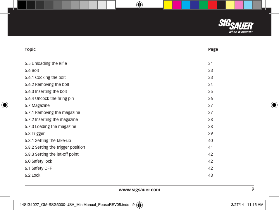 SIG SAUER SSG 3000 User Manual | Page 9 / 72