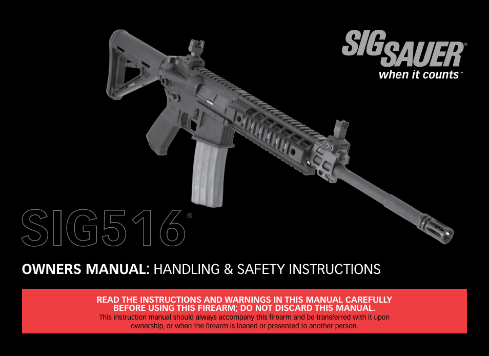 SIG SAUER SIG516 Rifle User Manual | 96 pages