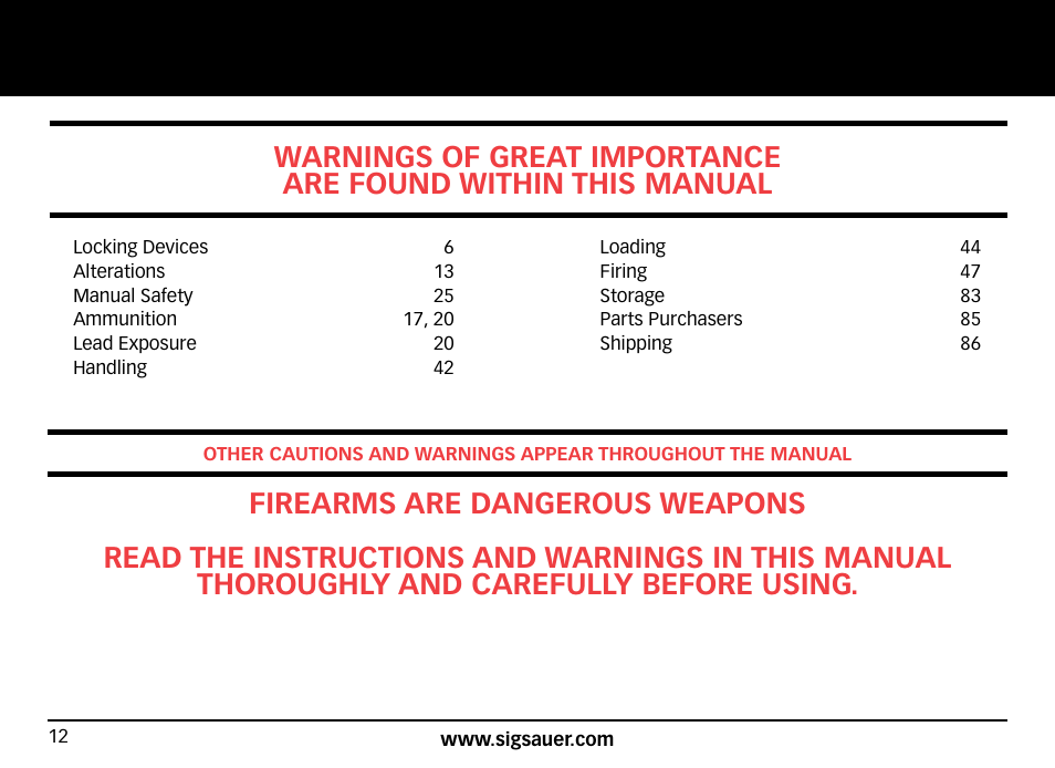 SIG SAUER SIG516 Rifle User Manual | Page 12 / 96