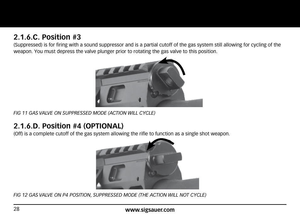 C. position #3, D. position #4 (optional) | SIG SAUER SIG516 Rifle User Manual | Page 28 / 96