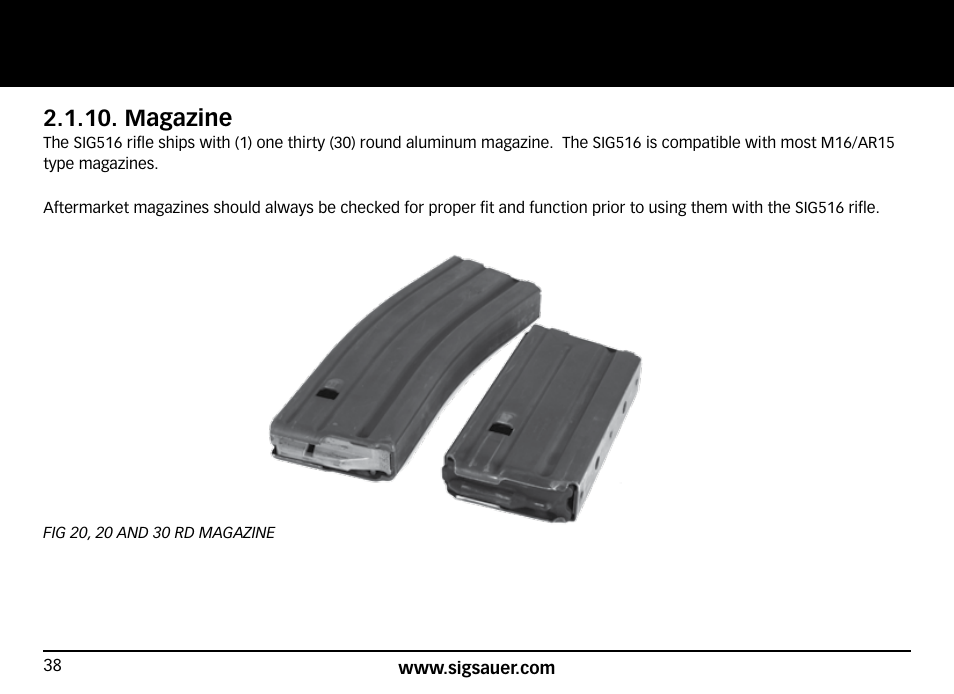 Magazine | SIG SAUER SIG516 Rifle User Manual | Page 38 / 96