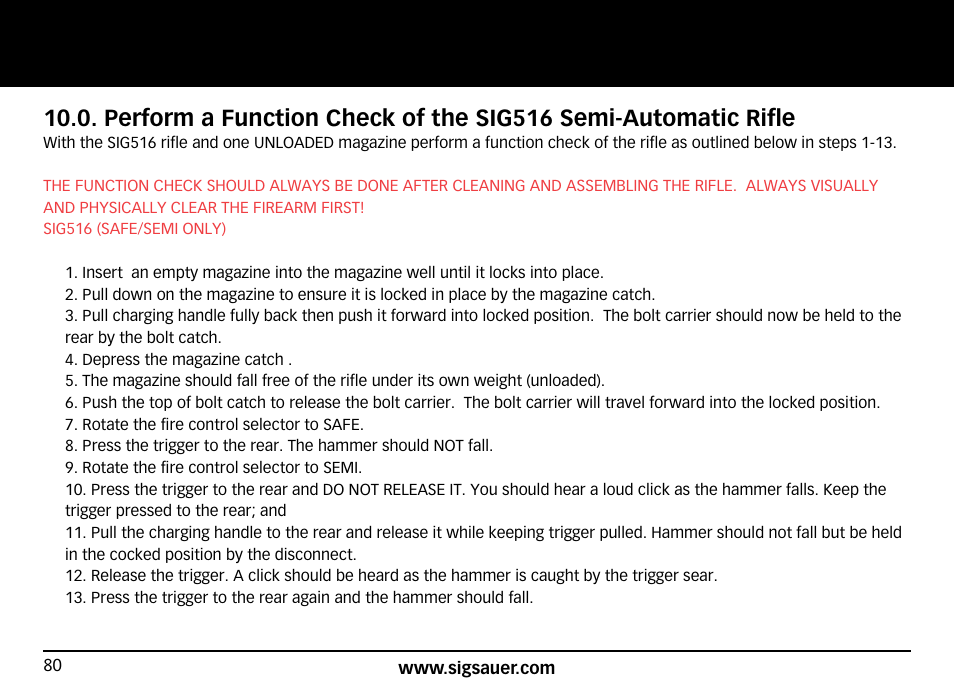 SIG SAUER SIG516 Rifle User Manual | Page 80 / 96