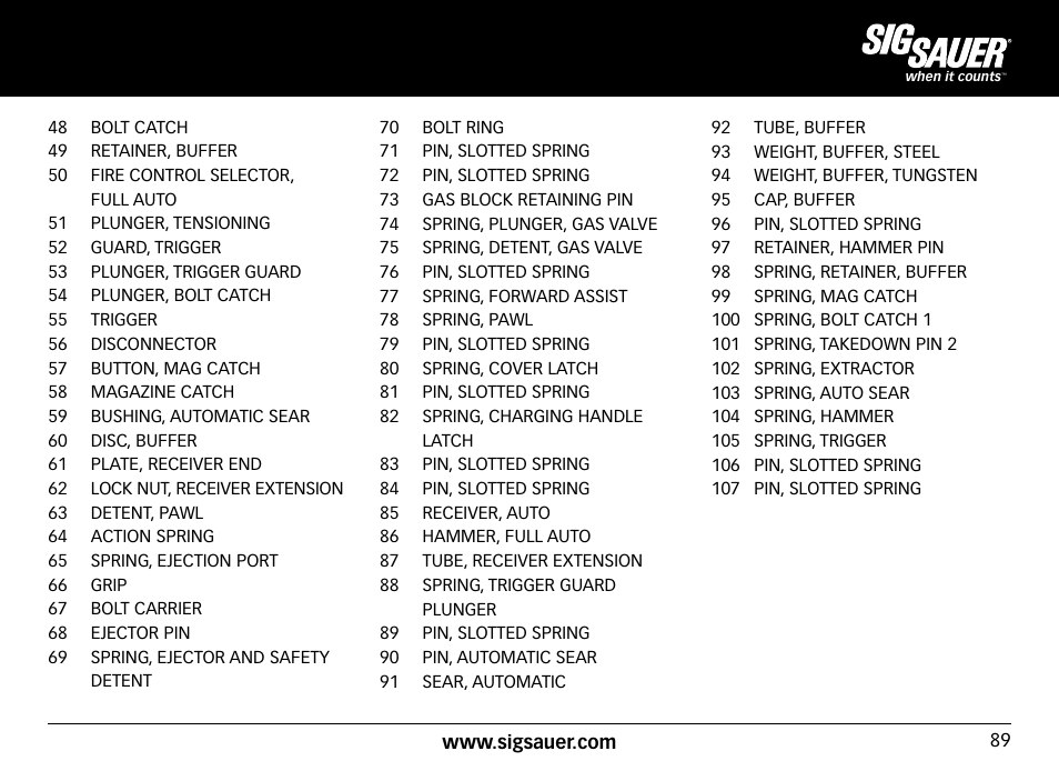 SIG SAUER SIG516 Rifle User Manual | Page 89 / 96