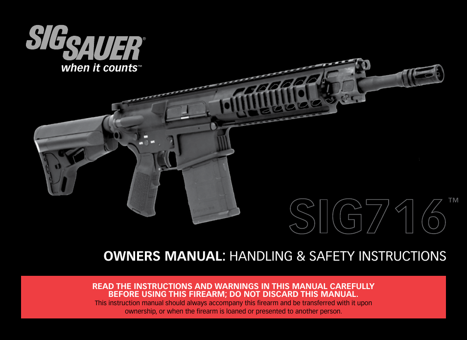 SIG SAUER SIG716 Rifle User Manual | 96 pages