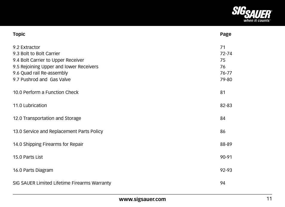 SIG SAUER SIG716 Rifle User Manual | Page 11 / 96