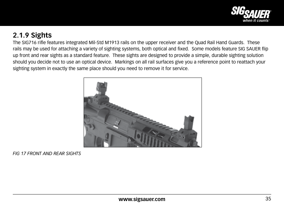 9 sights | SIG SAUER SIG716 Rifle User Manual | Page 35 / 96