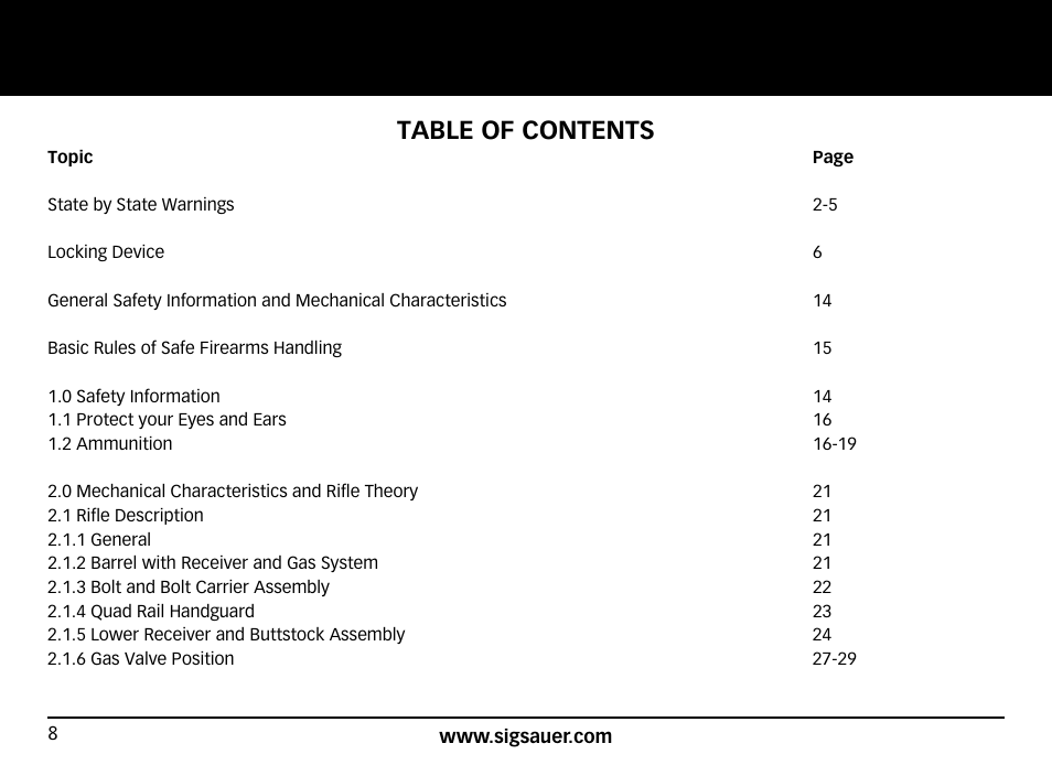 SIG SAUER SIG716 Rifle User Manual | Page 8 / 96