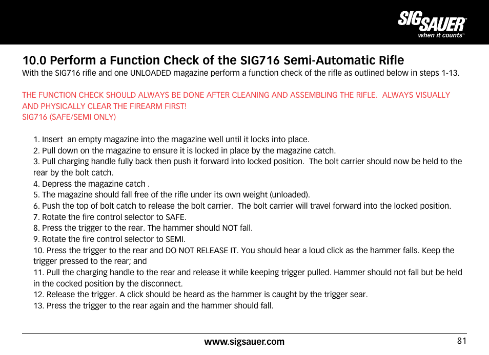 SIG SAUER SIG716 Rifle User Manual | Page 81 / 96