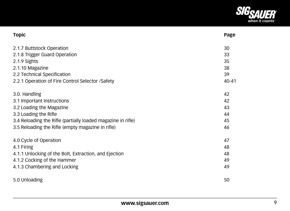 SIG SAUER SIG716 Rifle User Manual | Page 9 / 96