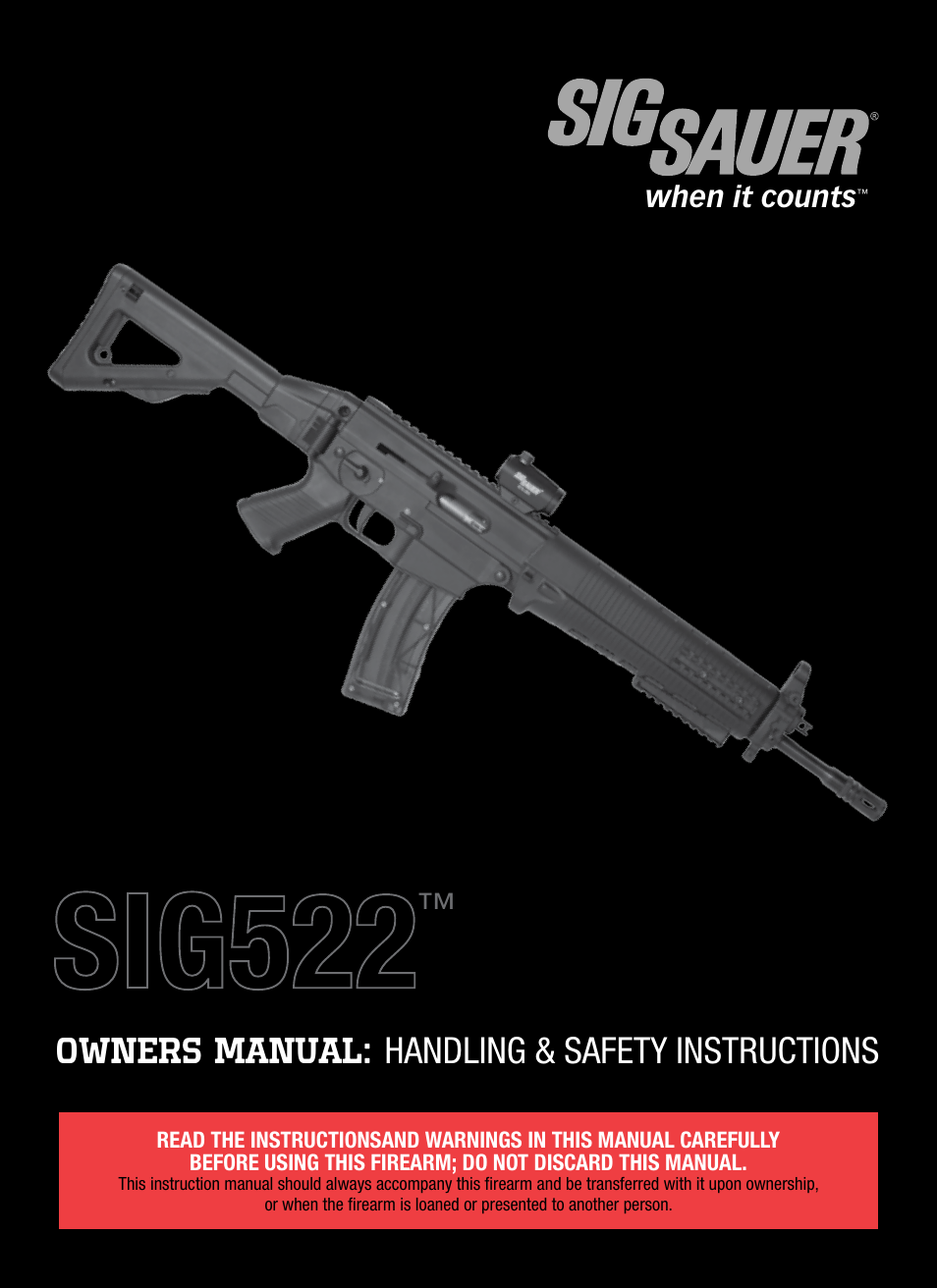 SIG SAUER SIG522 Rifle User Manual | 31 pages