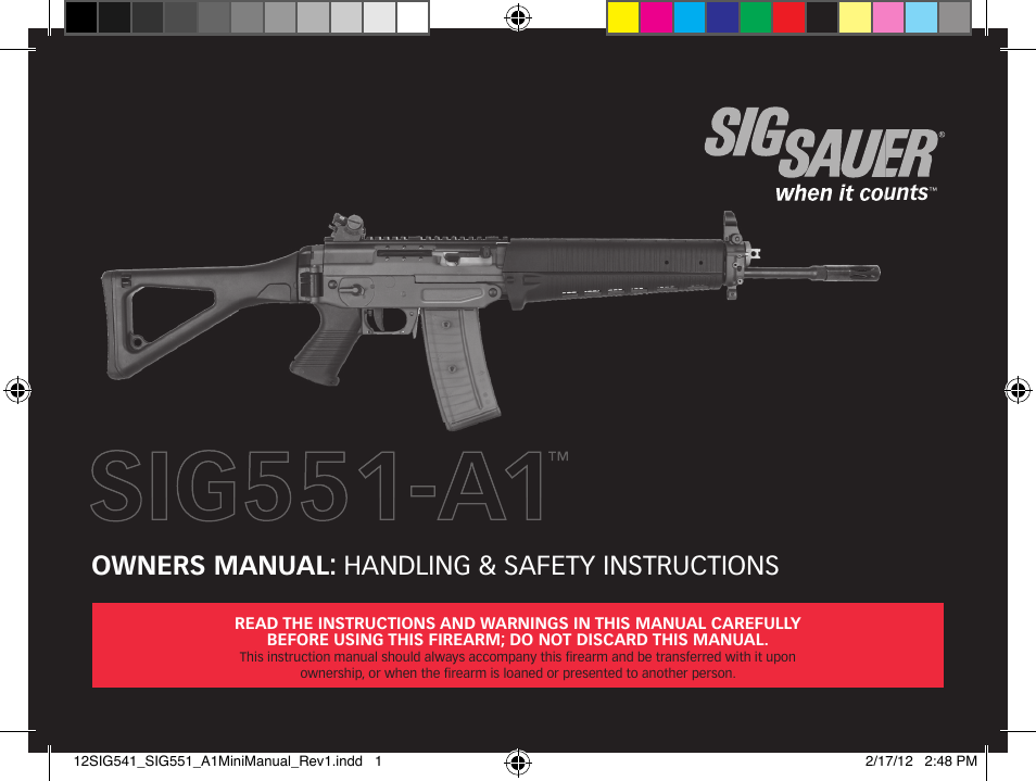 SIG SAUER SIG 551-A1 Rifle User Manual | 100 pages