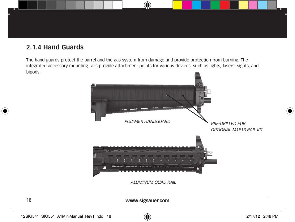4 hand guards | SIG SAUER SIG 551-A1 Rifle User Manual | Page 18 / 100