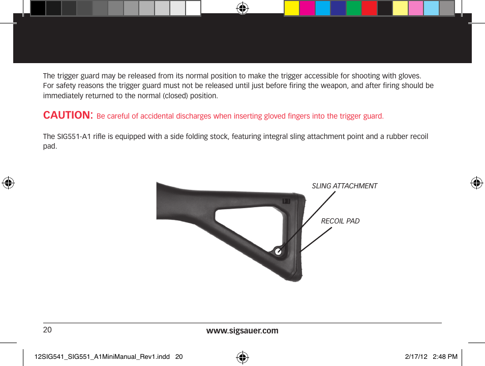 Caution | SIG SAUER SIG 551-A1 Rifle User Manual | Page 20 / 100