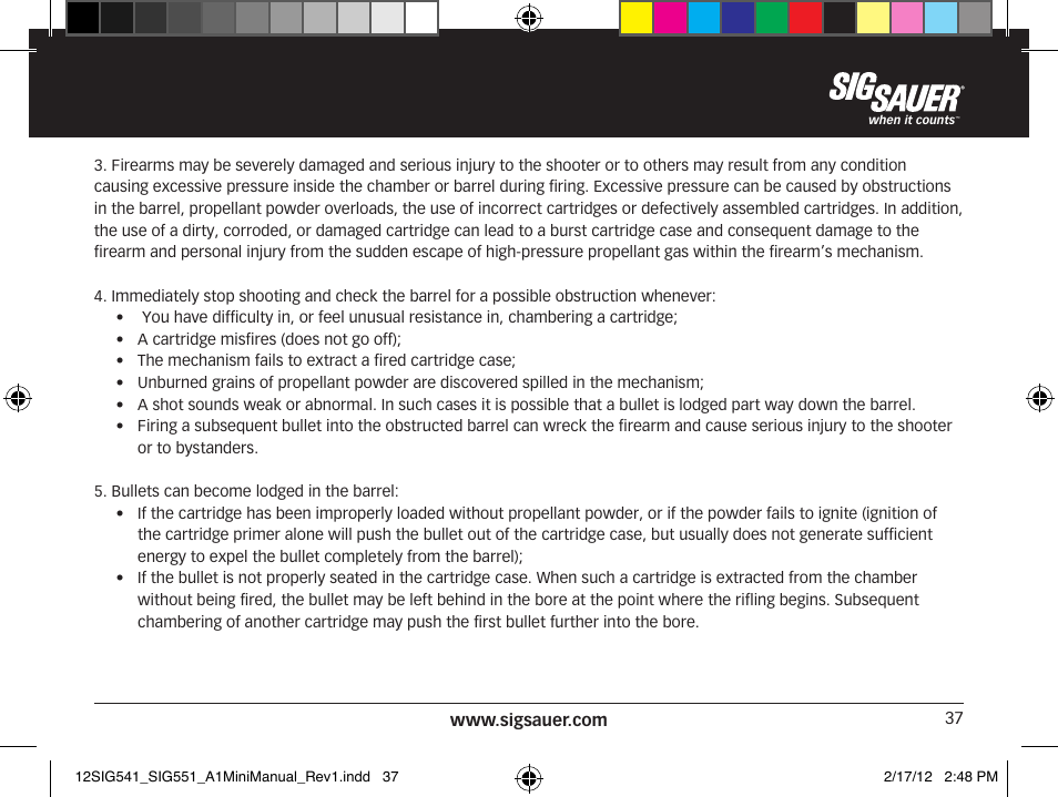 SIG SAUER SIG 551-A1 Rifle User Manual | Page 37 / 100