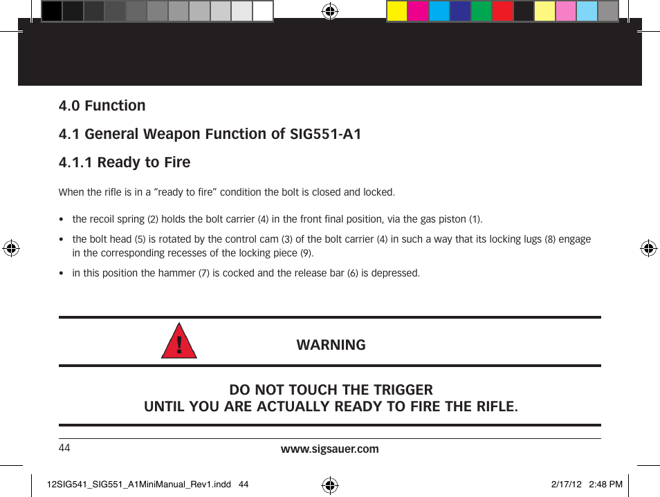 SIG SAUER SIG 551-A1 Rifle User Manual | Page 44 / 100